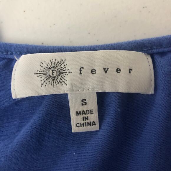 Fever SMALL Light Amparo Blue Floral Embroidered White Scoop Neck Blouse - Picture 5 of 7